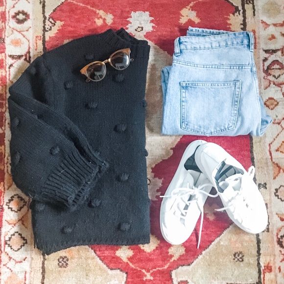 BLACK Polka Dot Zara Sweater - Picture 1 of 4